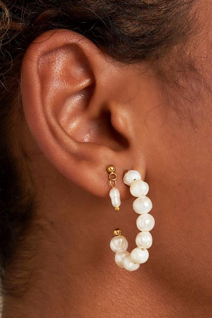 Orecchini pendenti perla Gold Stainless Steel Immagine2